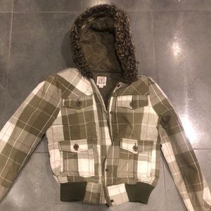 Vintage Roxy Green Plaid Winter Jacket